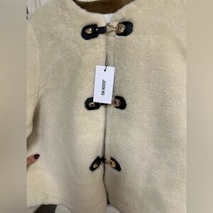 Jason Wu Cream Teddy Jacket with Black Accents